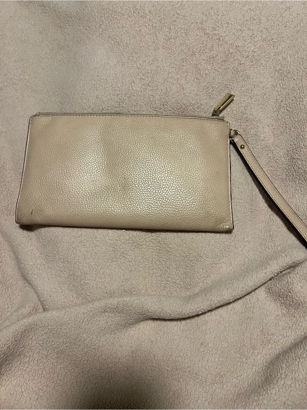 MICHAEL KORS Pebbled Leather Wristlet Clutch in blush pink